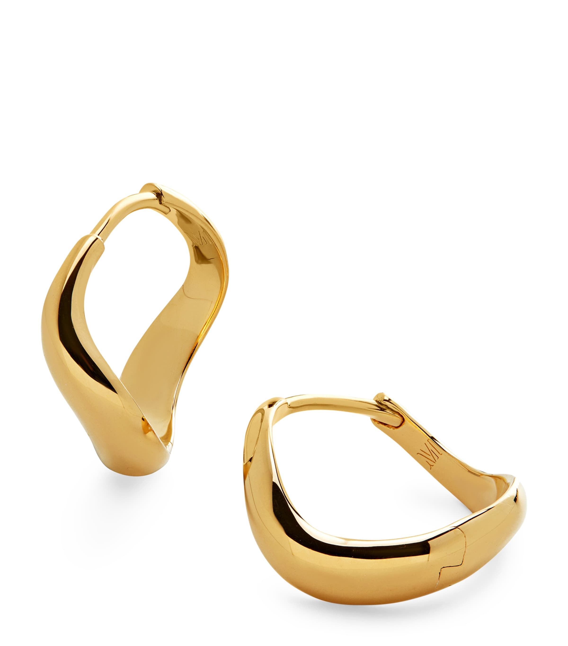 Monica Vinader Small Gold Vermeil Swirl Hoop Earrings Gold Vermeil Image 1