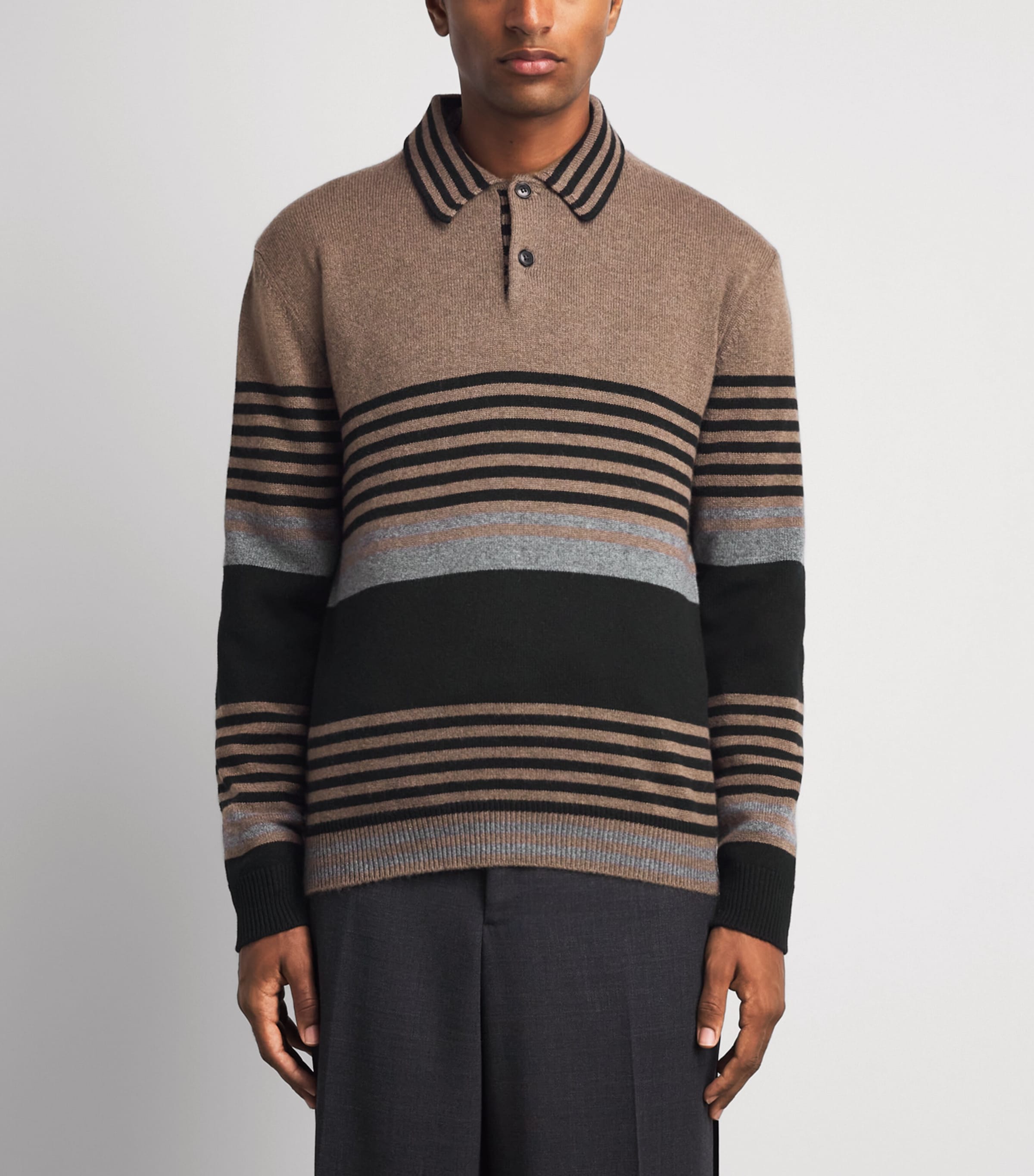 Paul Smith Mens Cashmere Stripe Polo Sweater Image 4