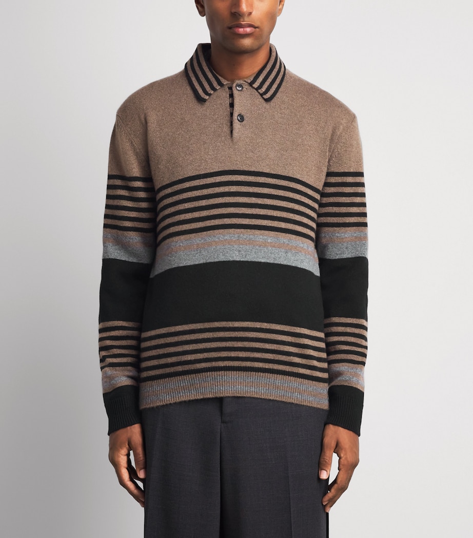 Paul Smith Mens Cashmere Stripe Polo Sweater Image 4
