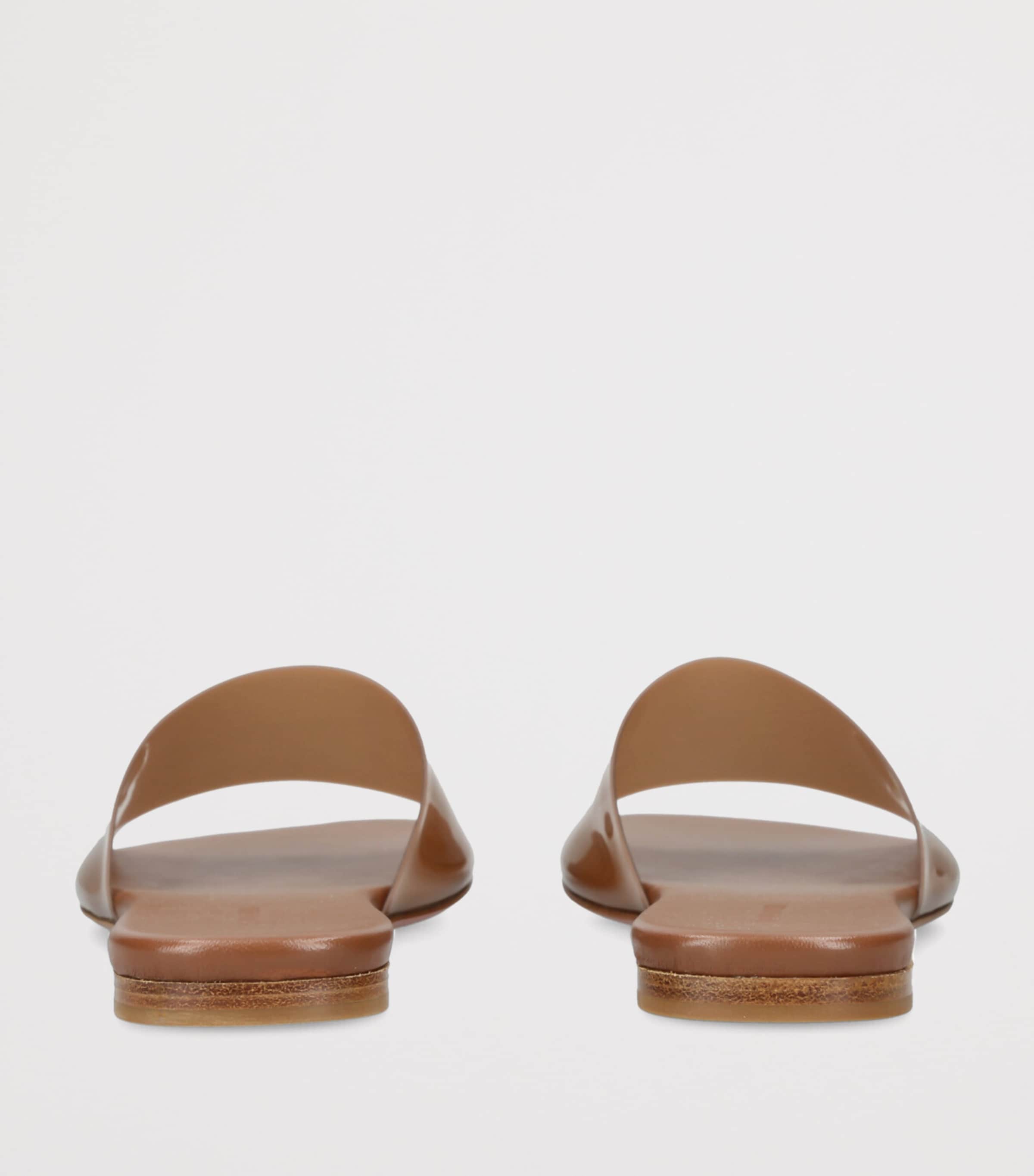 Amina Muaddi Bianca Glass Sandals Mid Brown Image 2