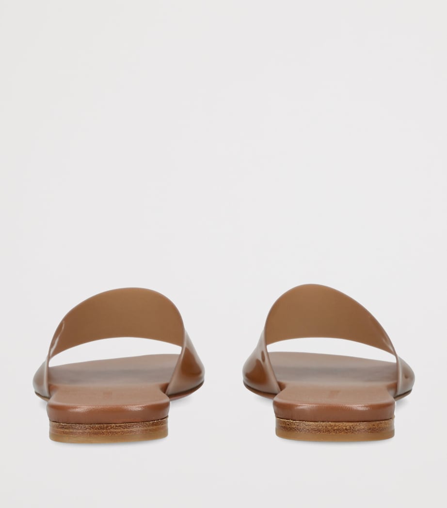 Amina Muaddi Bianca Glass Sandals Mid Brown Image 2