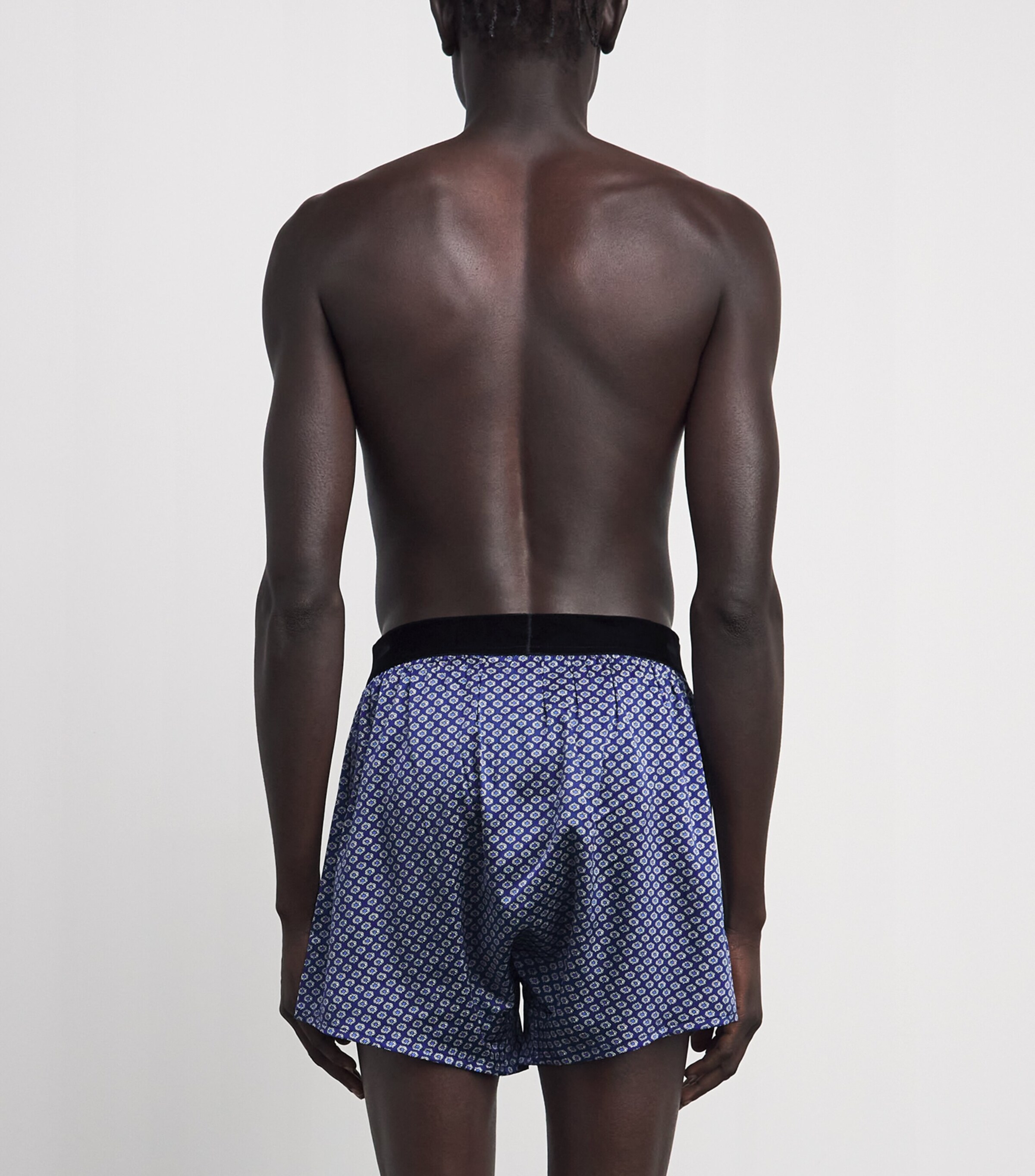 TOM FORD Mens Stretch-Silk Printed Boxer Shorts Blue/white Image 3