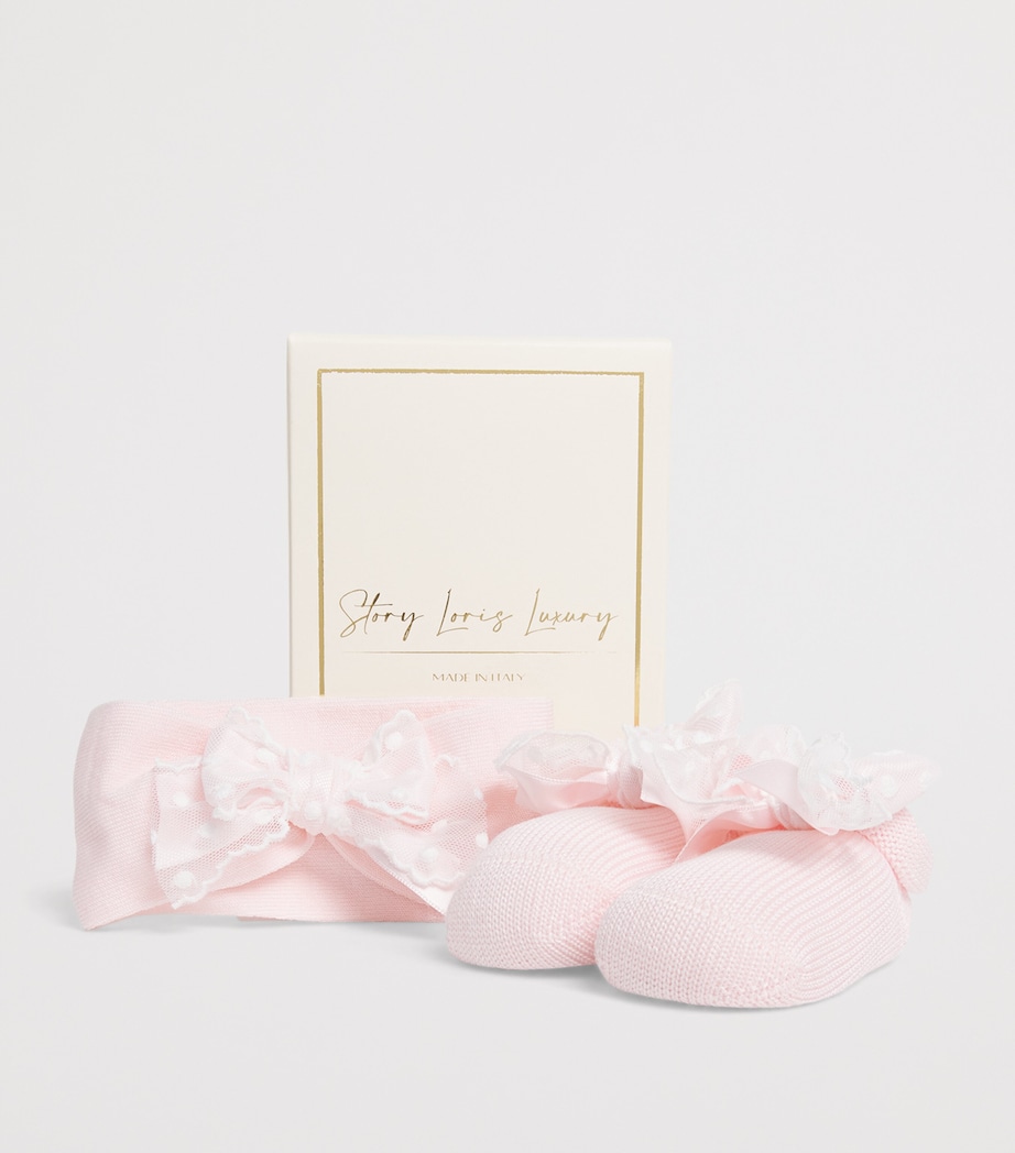 Tulle Bow Socks (Pack of 2) YTHBABY PINK Image 2