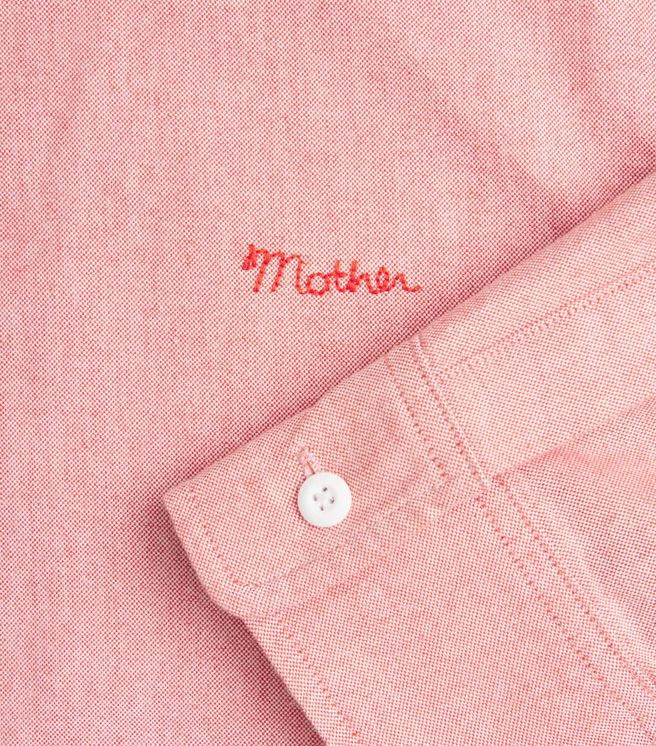 MOTHER Womens Cotton The Bestie Shirt Red Red Image 6