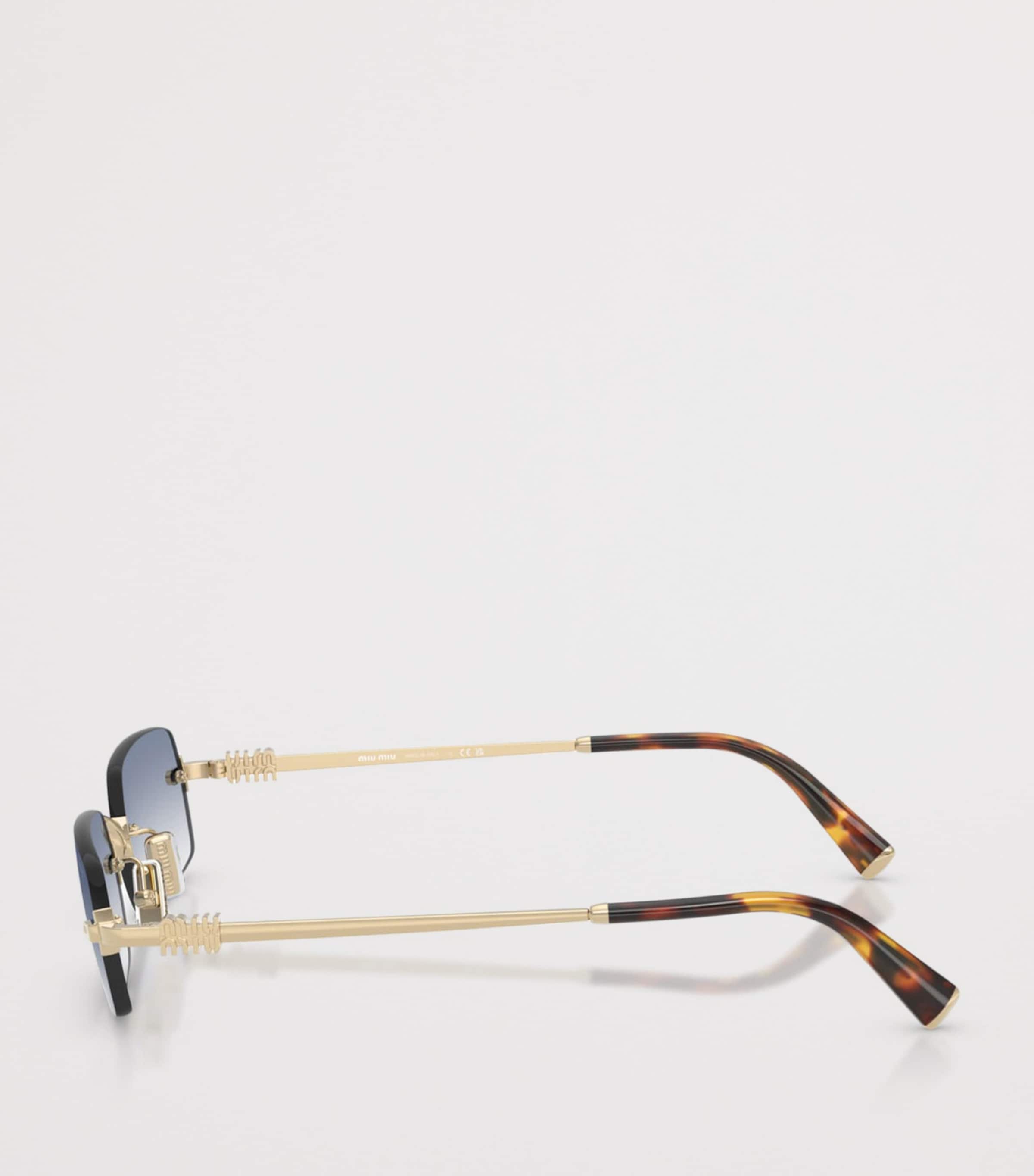 Miu Miu Rectangular MU B50S Sunglasses Gold Image 3