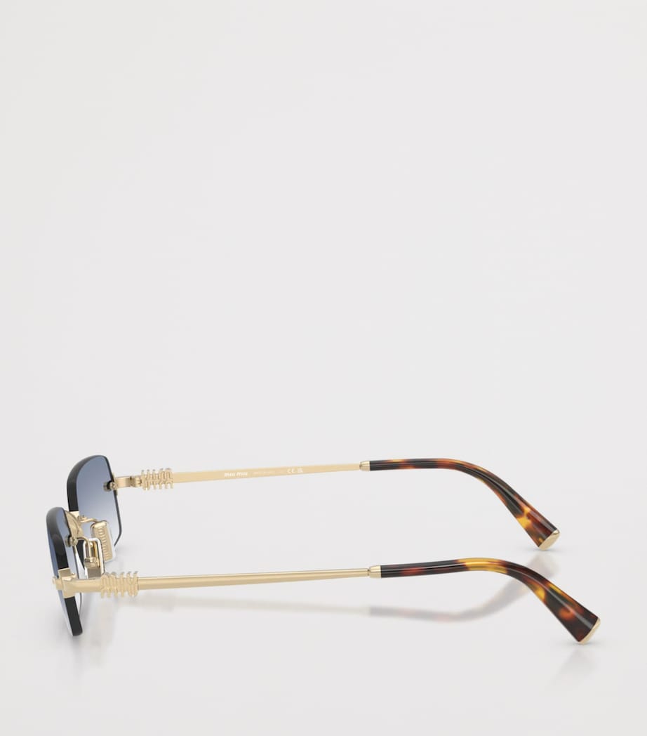 Miu Miu Rectangular MU B50S Sunglasses Gold Image 3