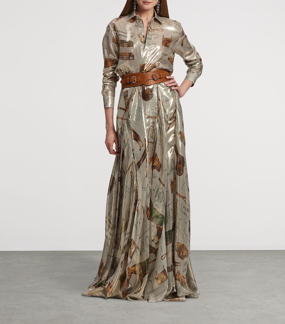 Lamé Equestrian Print Evelina Shirt PALLADIUM MULTI Image 11