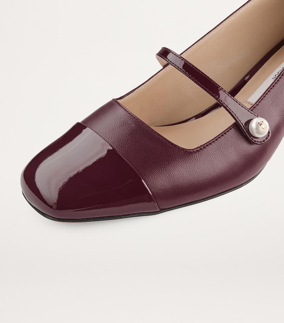 Elisa 45 Leather Mary Jane Pumps GARNET/GARNET Image 5