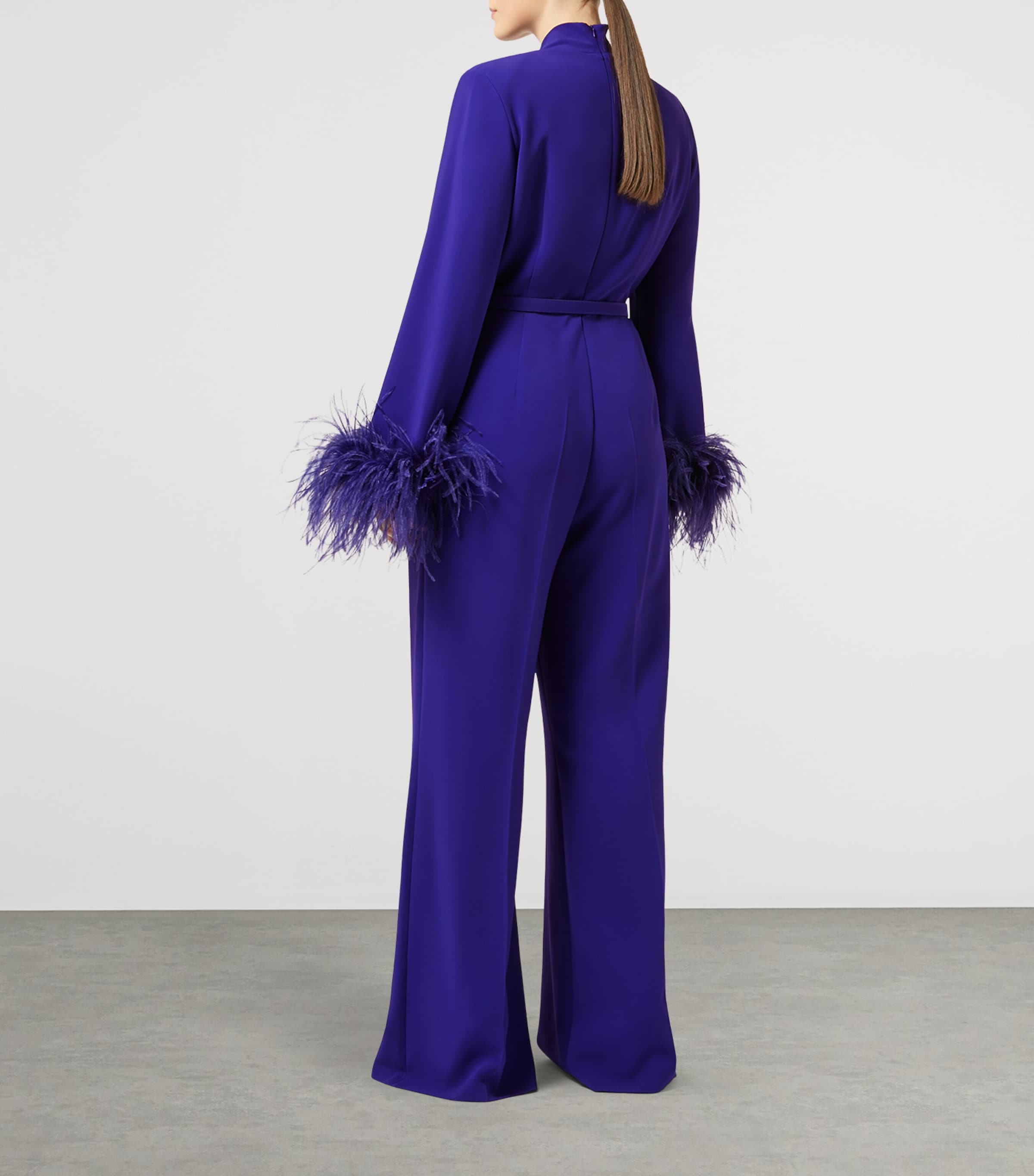 Feather-Trim Jumpsuit PURPLE Image 3