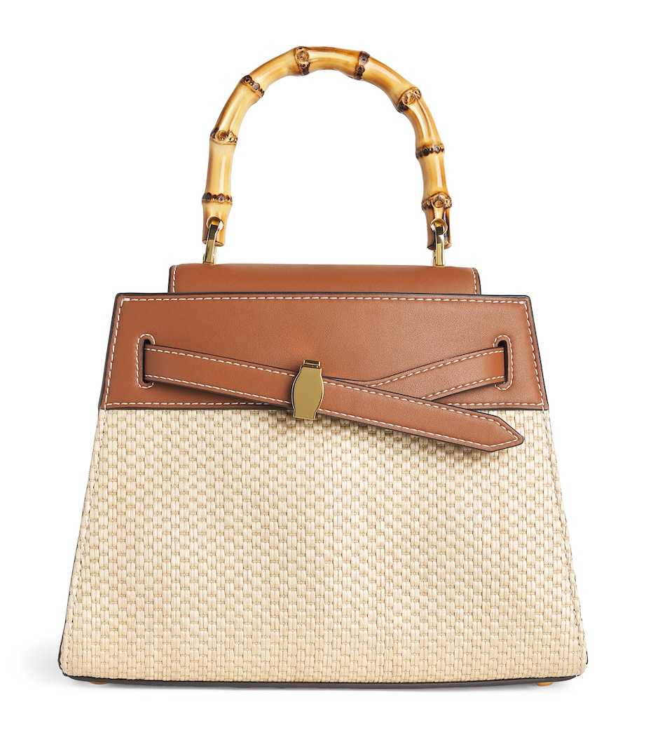 Raffia-Leather Dash Top-Handle Bag N1050 HAZELWOOD/NAT Image 1