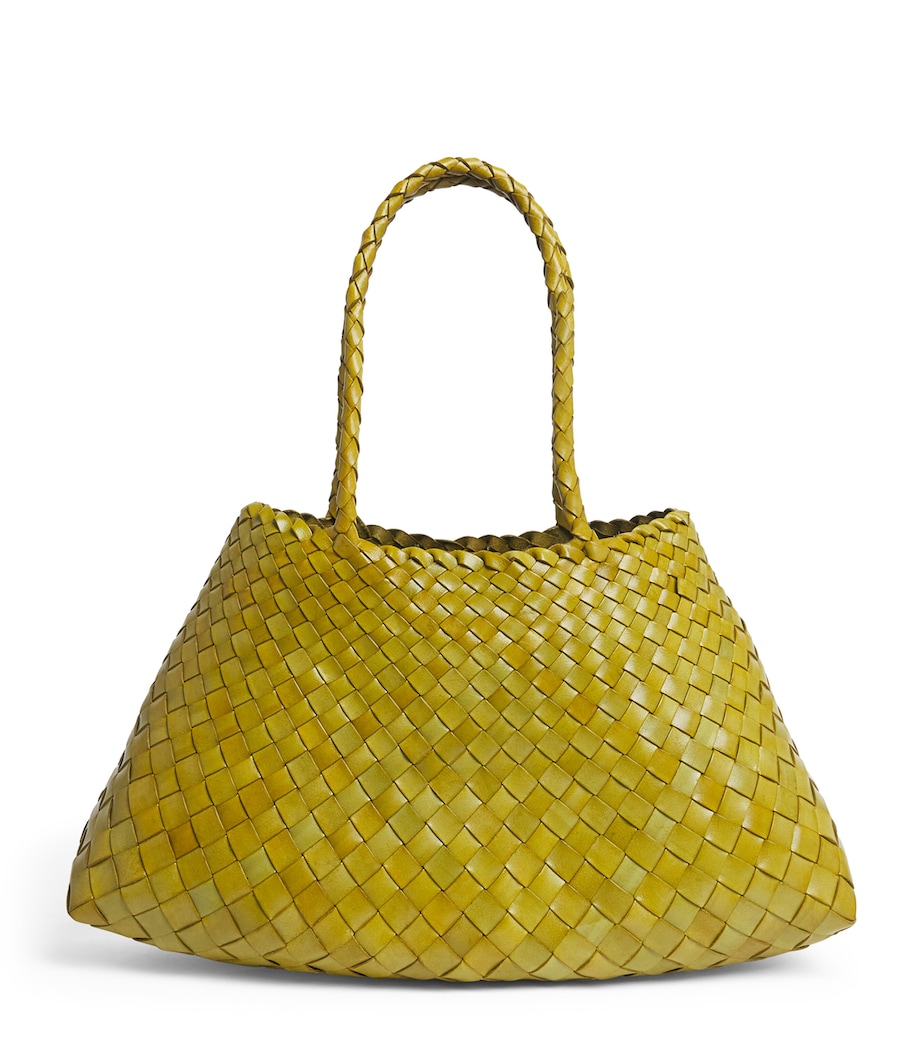 DRAGON DIFFUSION Large Leather Santa Croce Tote Bag Bamboo Green Image 1