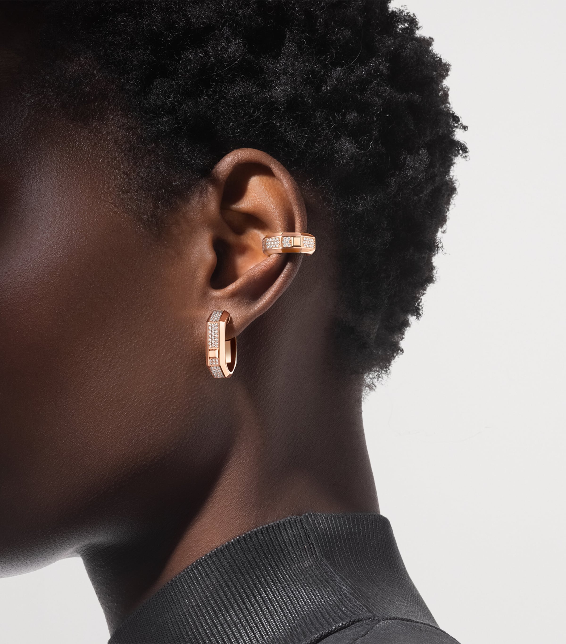 Messika Moderniste Pink Gold and Diamond Ear Cuff Pink Gold Image 2