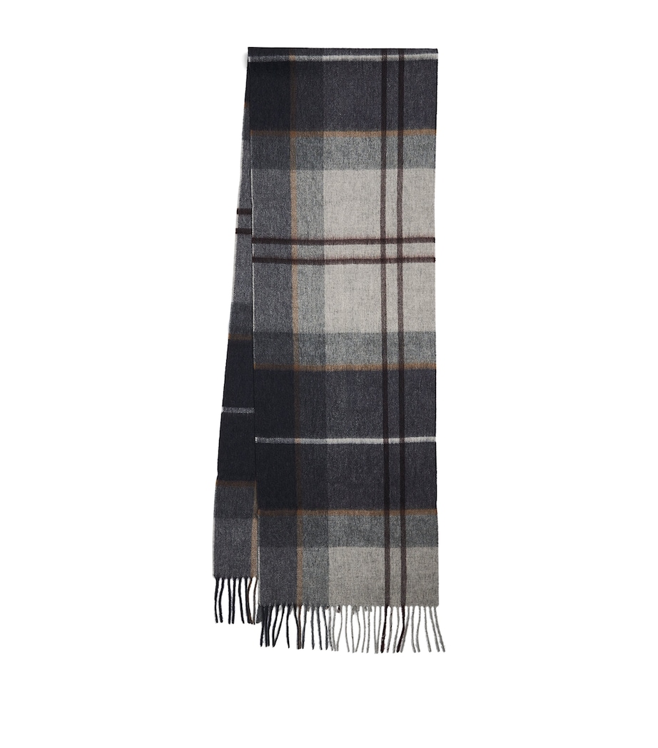 Wool-Cashmere Carrbridge Scarf GRY MIDNIGHT TARTAN Image 1