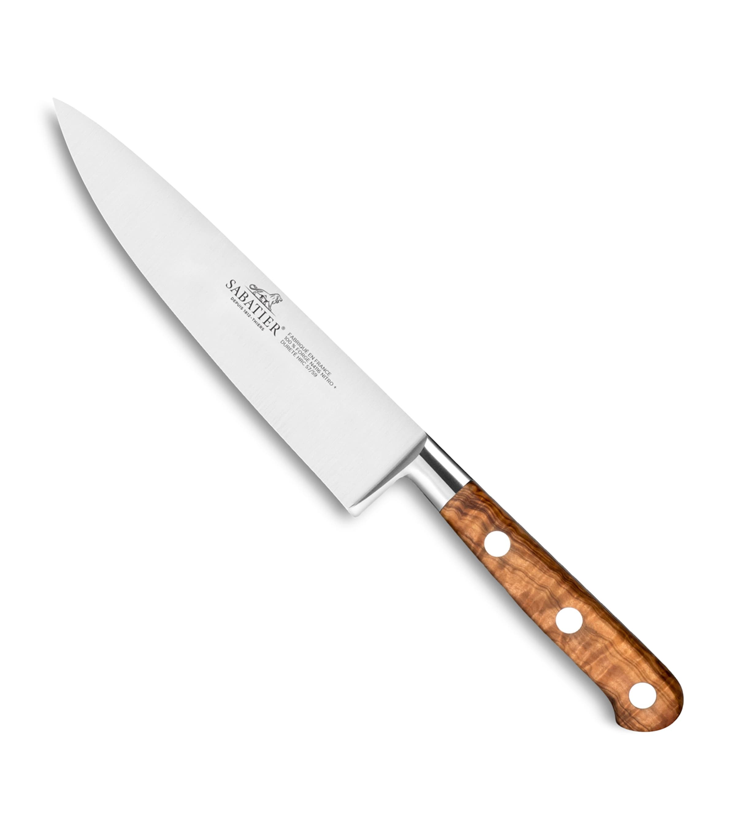 Sabatier Stainless Steel Provencao Cooking Knife (15cm) Olive Wood Image 1