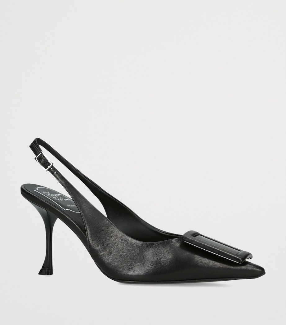 Roger Vivier Leather Viv' in The City Slingback Pumps 85 Black Image 2