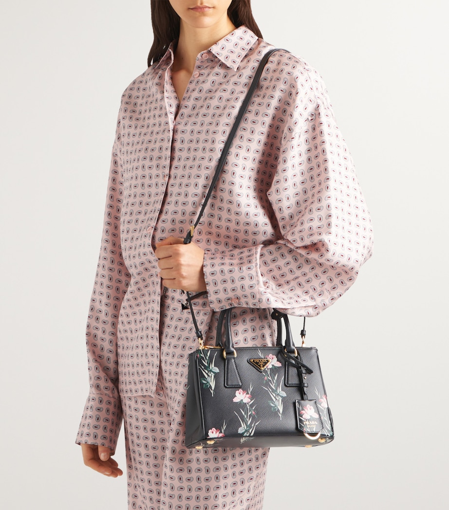 Small Leather Floral Galleria Top-Handle Bag F0002 Image 2