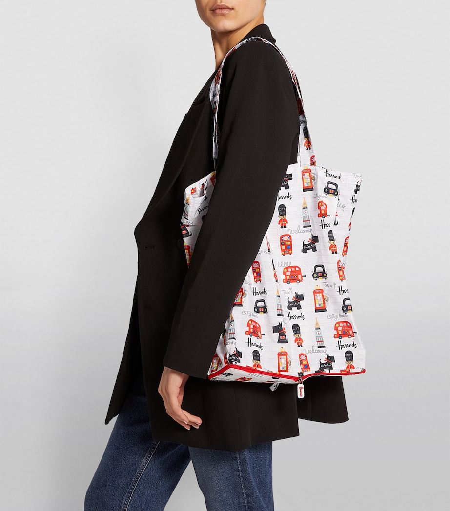 Harrods Recycled City Bear Pocket Shopper Bag Ivory Image 7