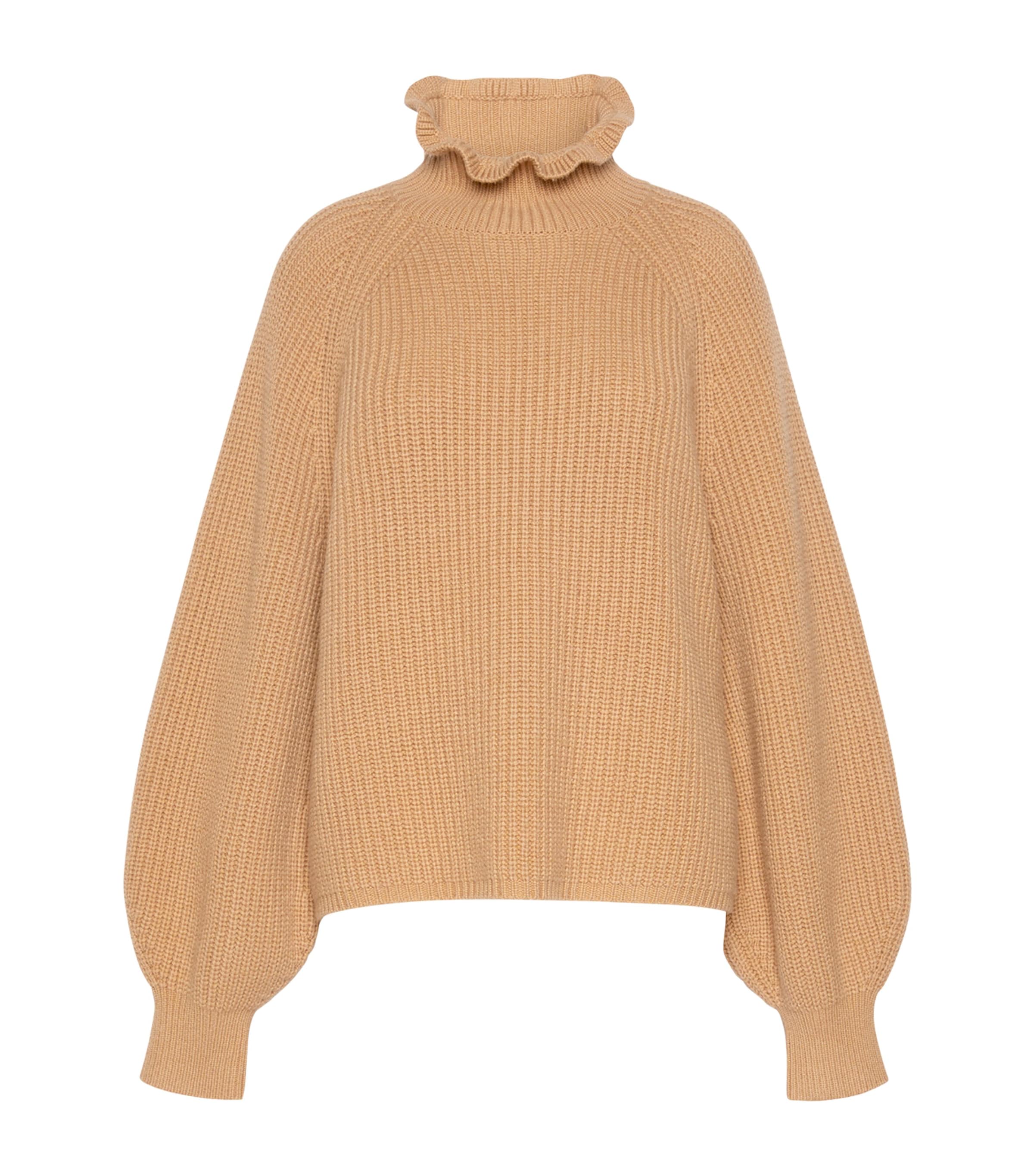 Max Mara Womens Wool-Cashmere Sweater Camel Image 1