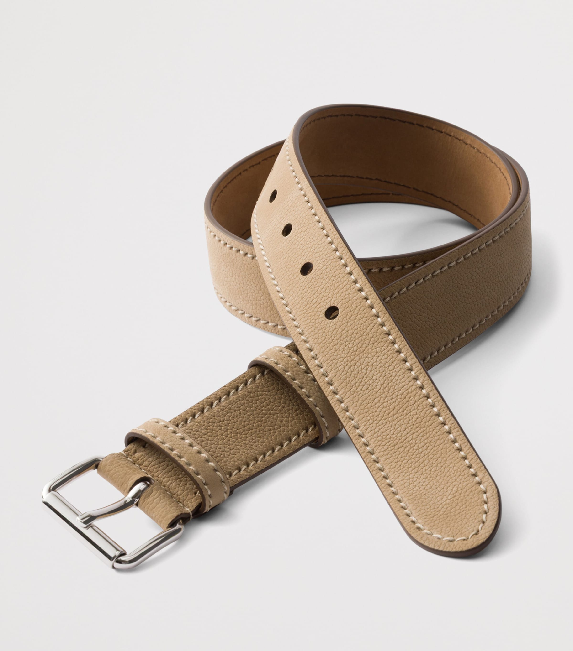 Prada Nubuck Leather Belt Neutral Image 3