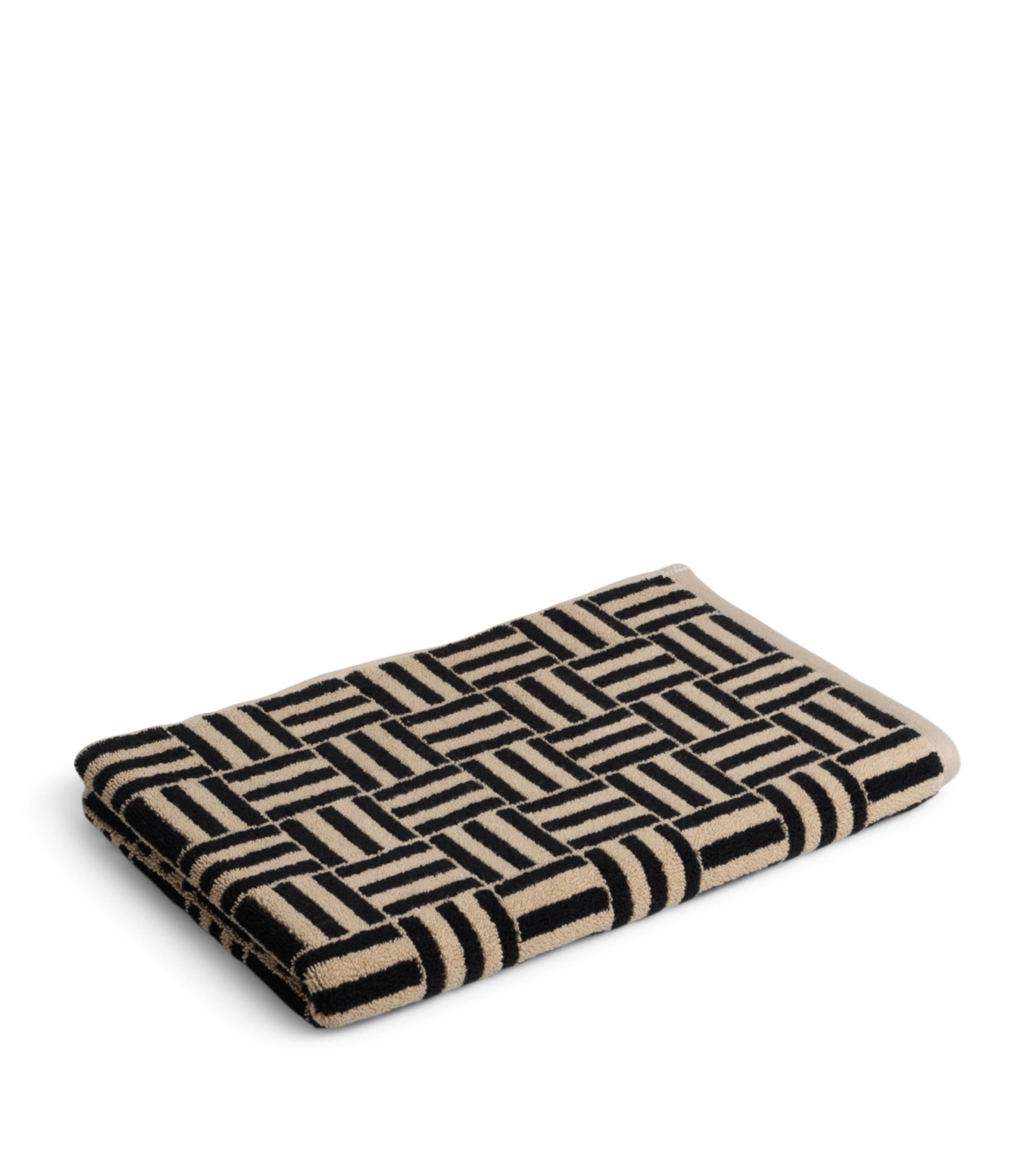 BAINA Cotton Weave Saroma Bath Mat (50cm x 80cm) Sand & Noir Image 2