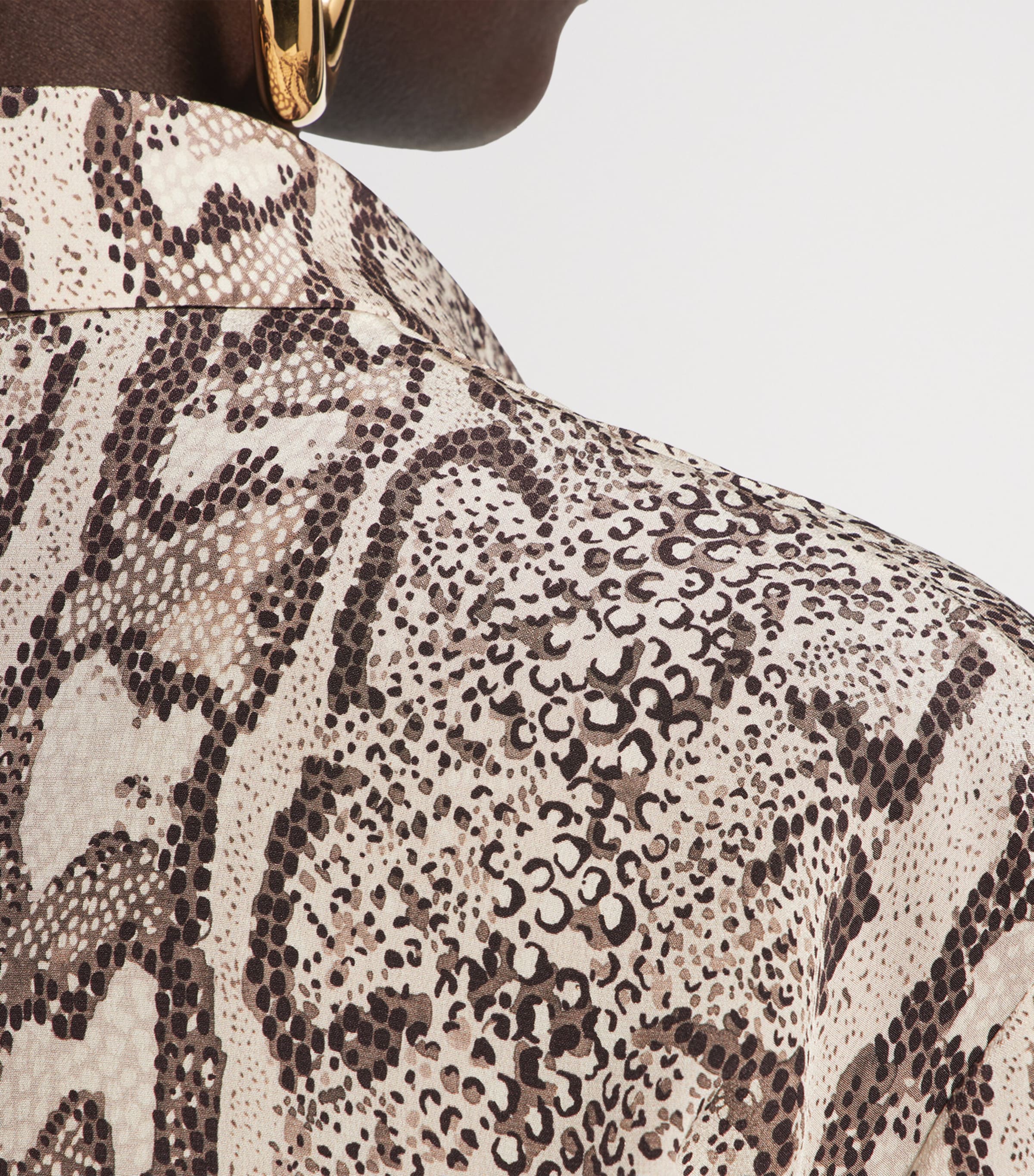 Balenciaga Womens Silk Python Print Shirt Image 6