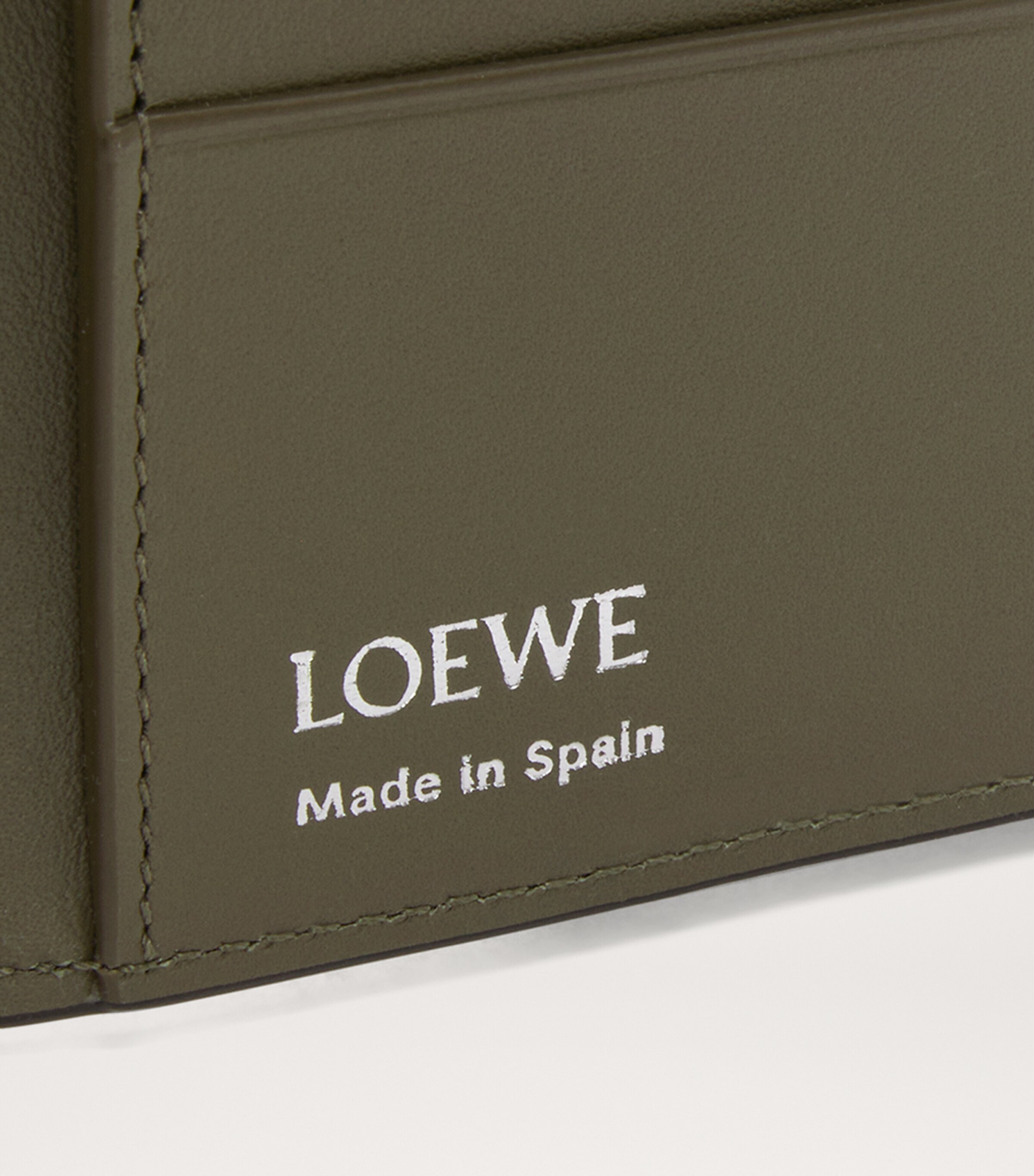 Leather Folded Wallet BLACK/DARK KHAKI Image 5