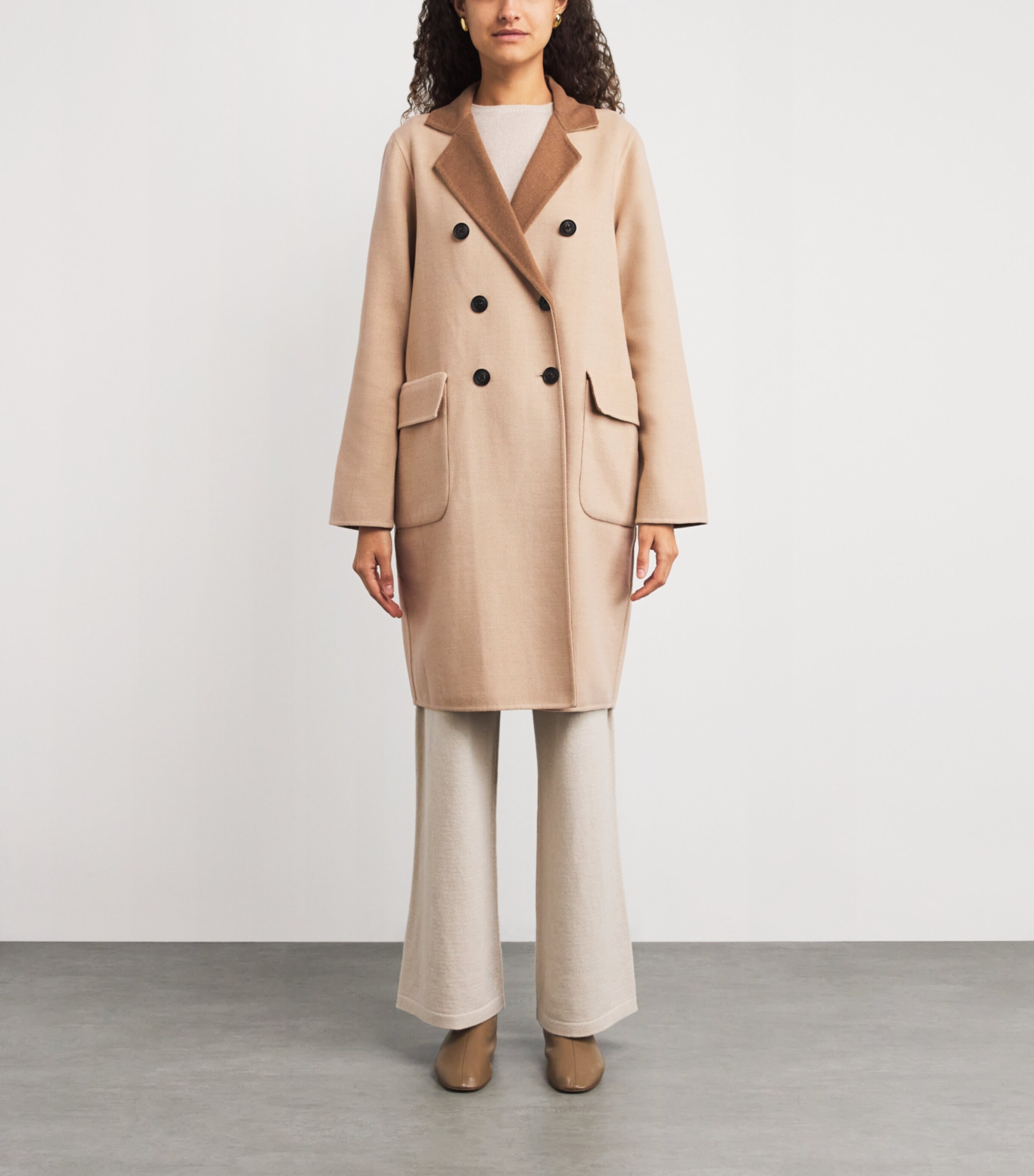 Wool Reversible Coat SABBIA, VISONE Image 3