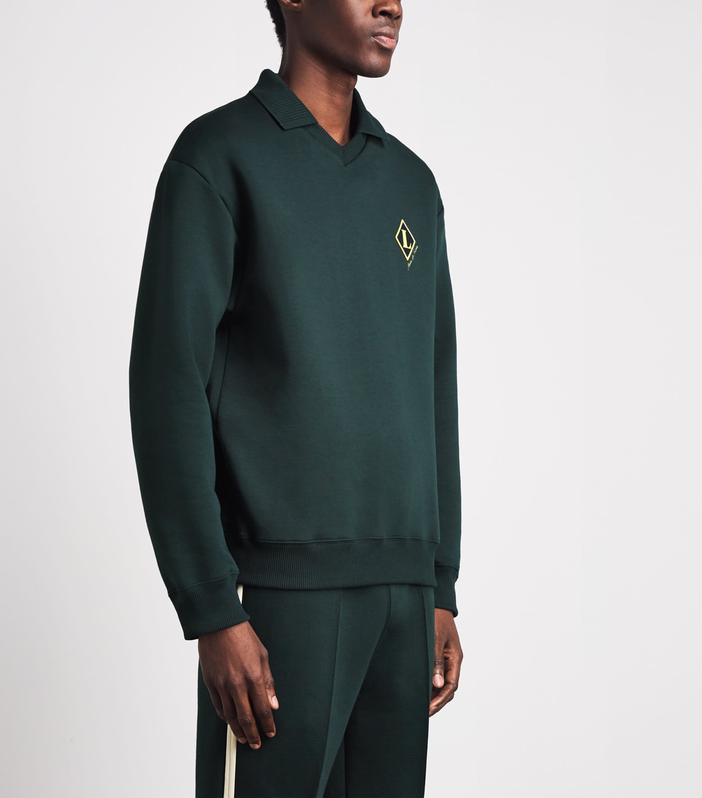 Lacoste Mens Cotton-Blend Badge Sweatshirt Sinople Image 4