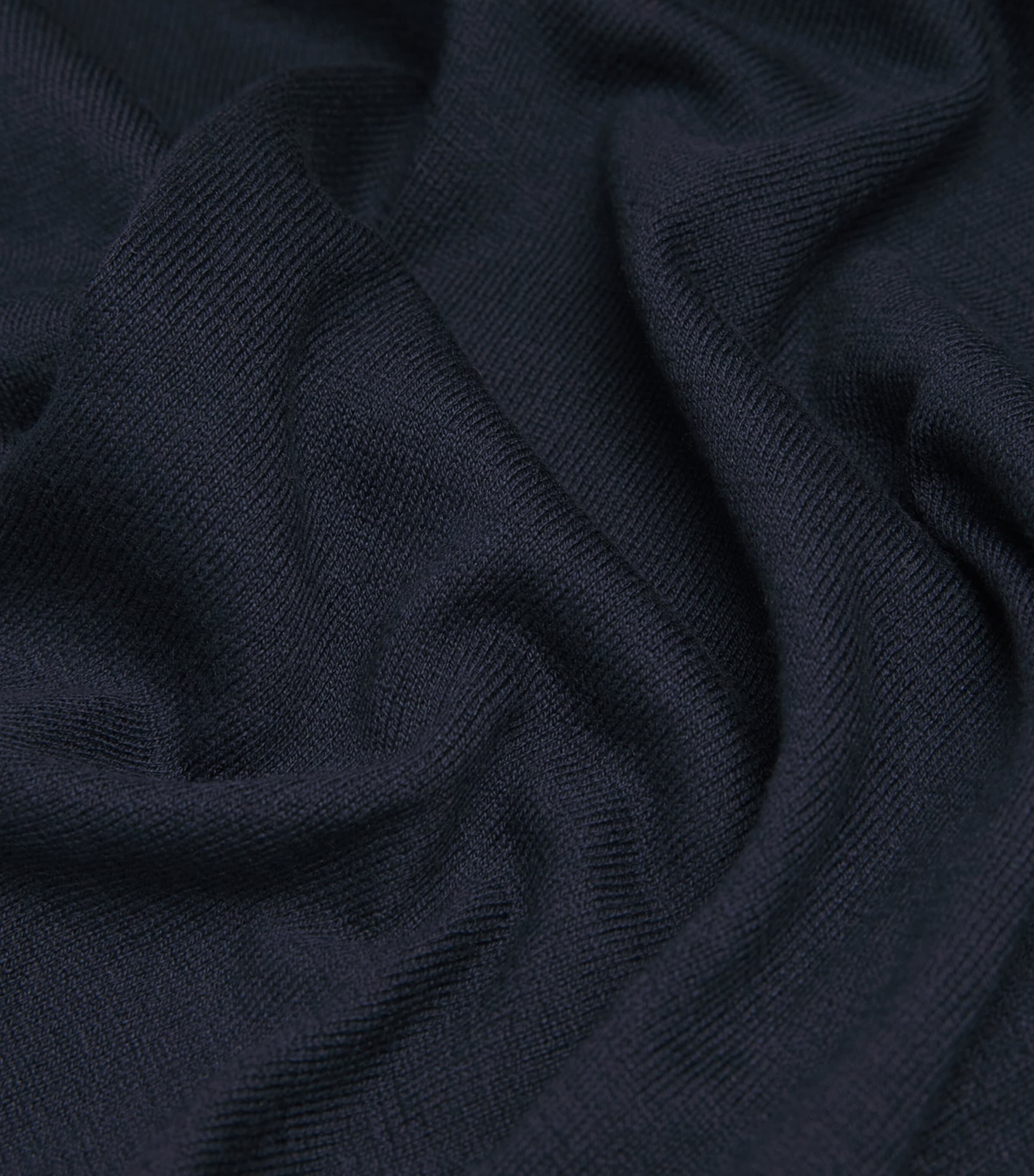 Silk-Cotton Open Polo Shirt NAVY Image 5