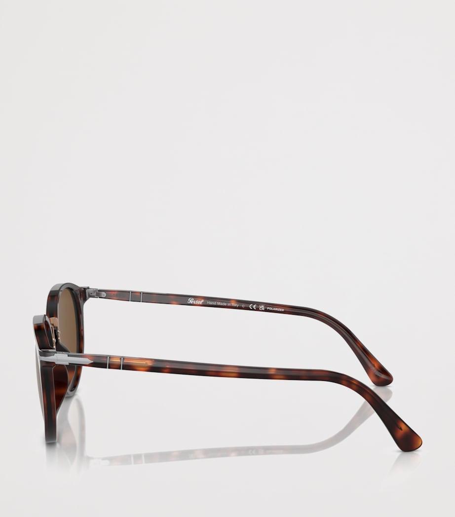 Persol Acetate Rounded Square Sunglasses Brown Image 3