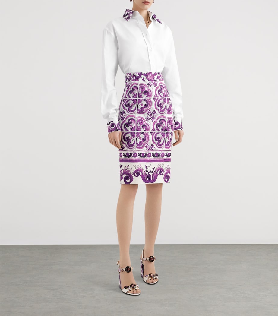 Cotton Majolica Print-Detail Shirt W0800-OPTICAL WHITE Image 2