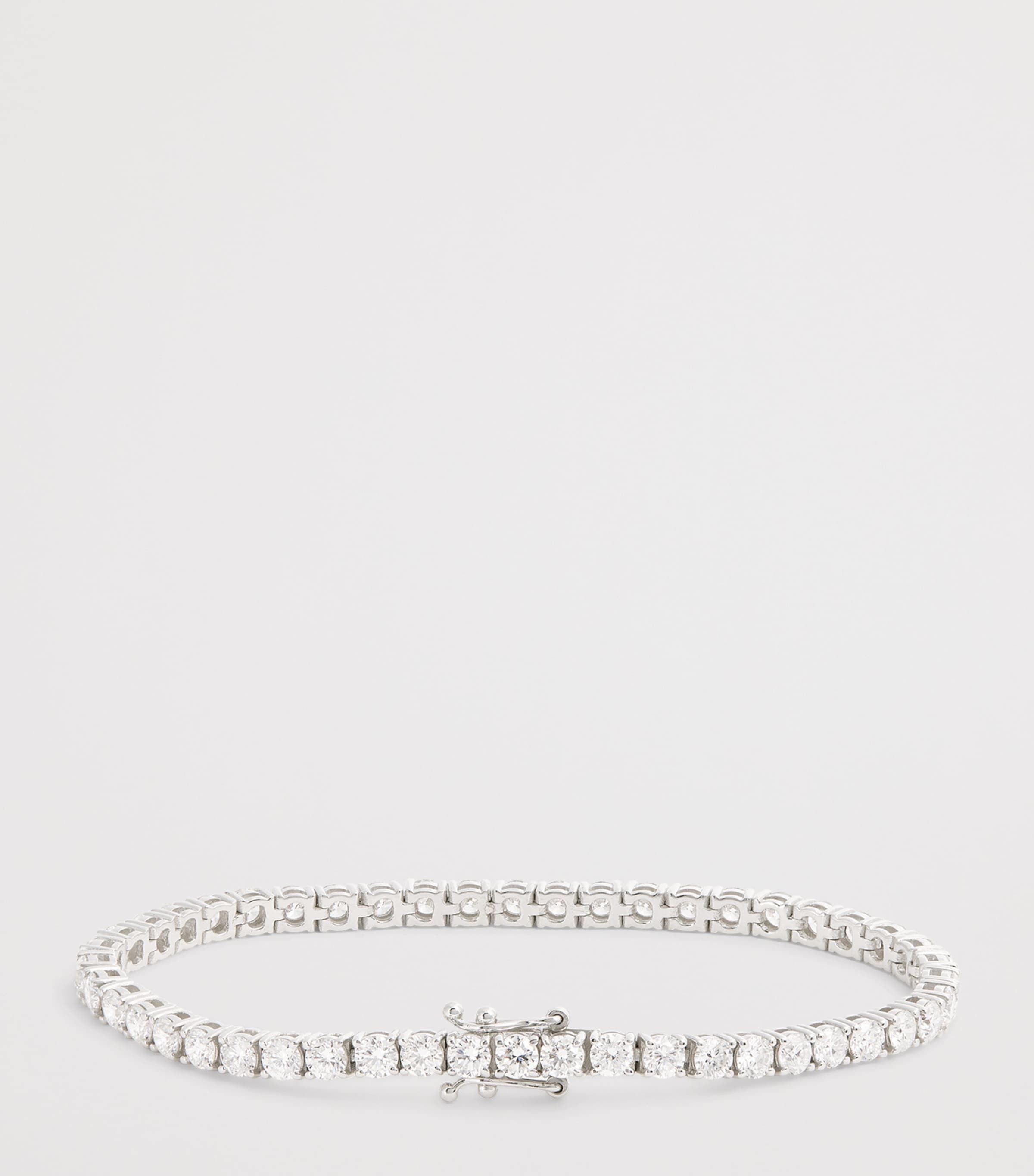 White Gold and Diamond Tennis Bracelet (6.00ct) WHITE GOLD Image 3