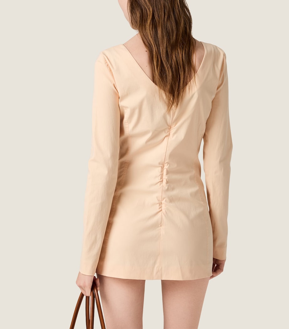 Miu Miu Womens Stretch-Poplin Mini Dress Light Blue Image 3