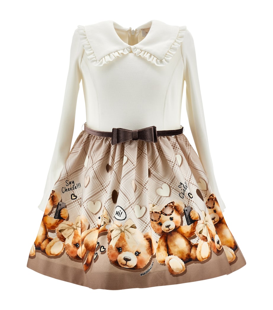 Cotton Teddy Bear Dress (2-10 Years) PANNA +MARRONE Image 1