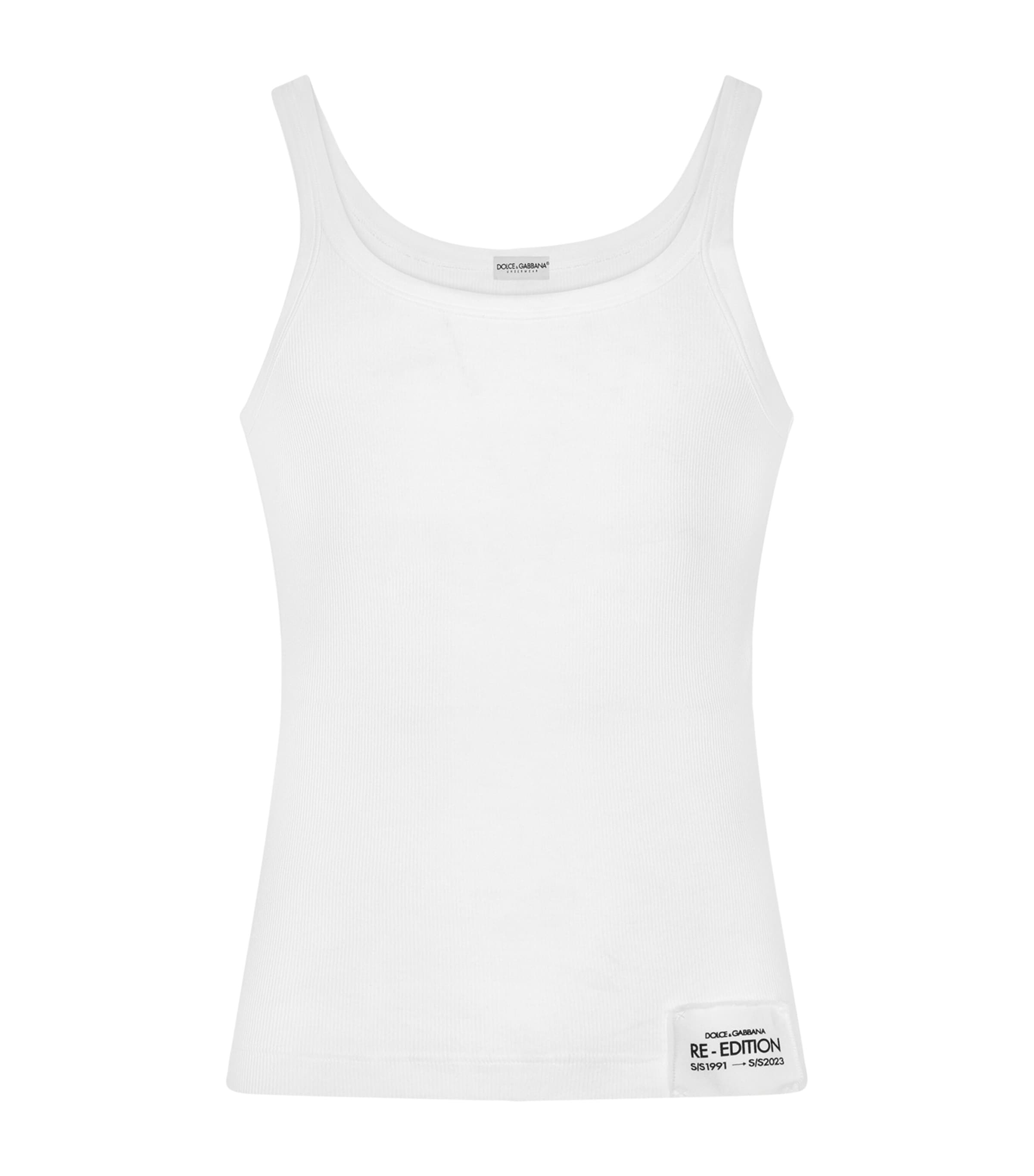 Dolce & Gabbana White Cotton Tank Top In White