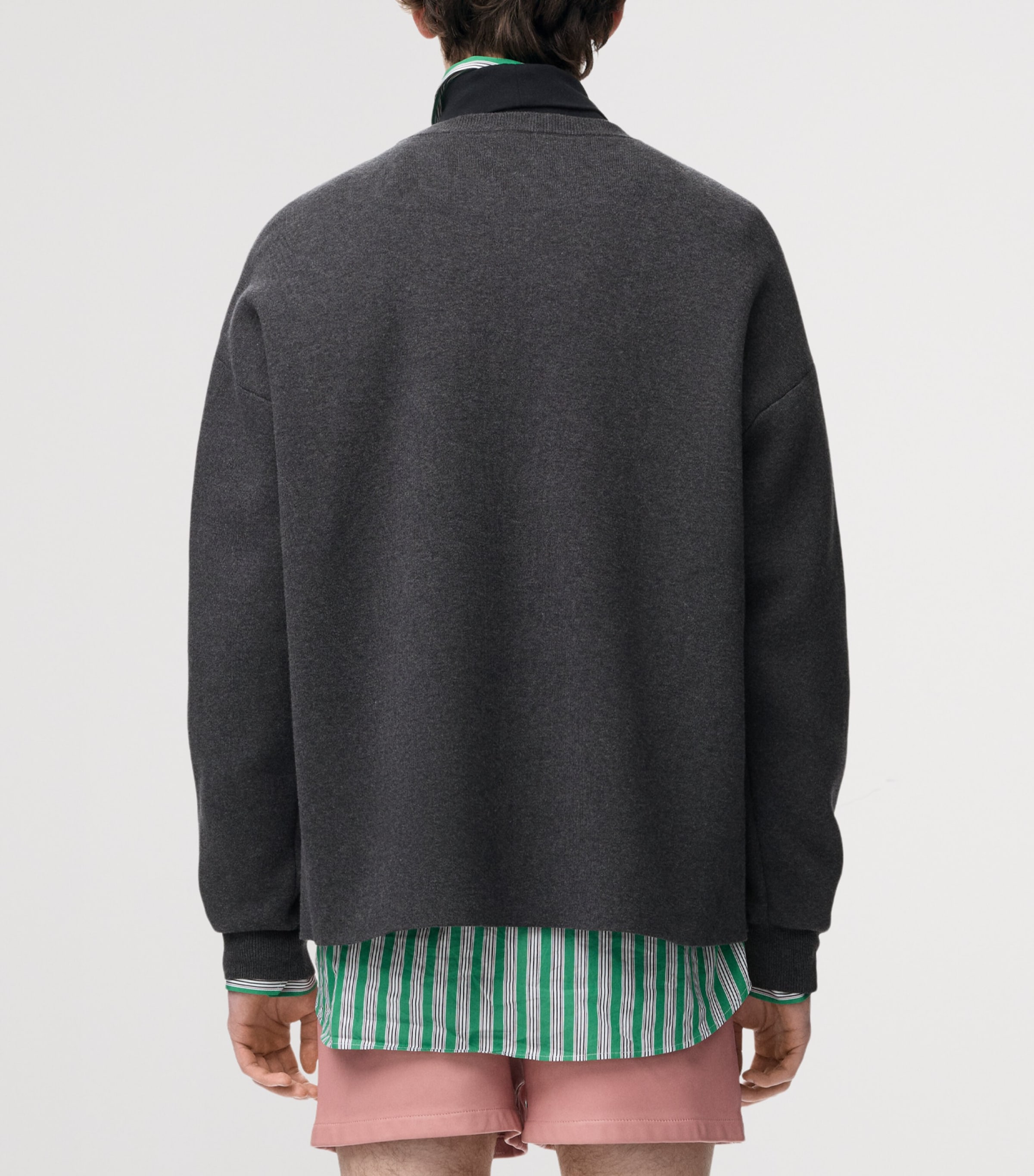 LOEWE Mens Anagram-Pocket Sweatshirt Grey/black Image 4