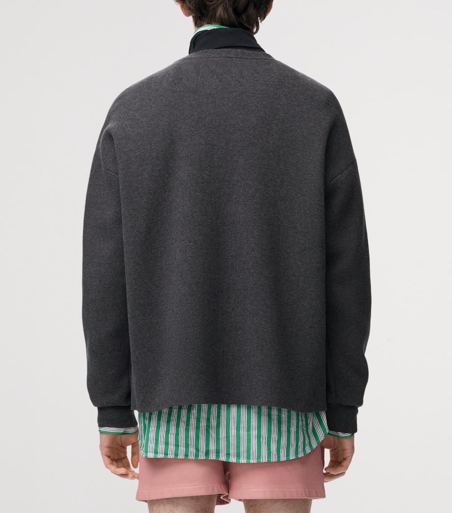 LOEWE Mens Anagram-Pocket Sweatshirt Grey/black Image 4