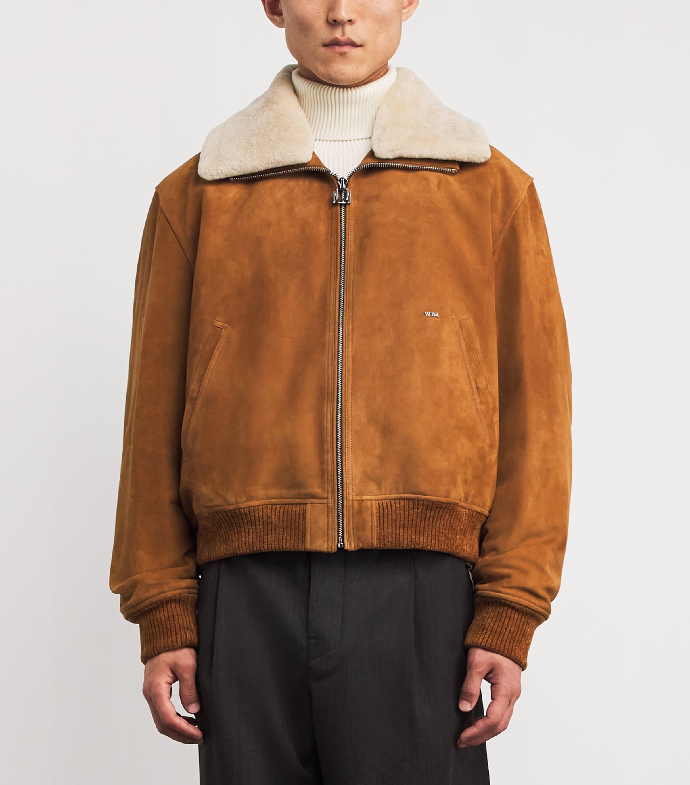 Suede Bomber Jacket CAMEL Image 3