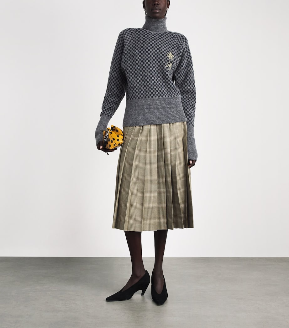 Vivienne Westwood Womens Checkmate Rollneck Sweater Melange/nvy Image 2