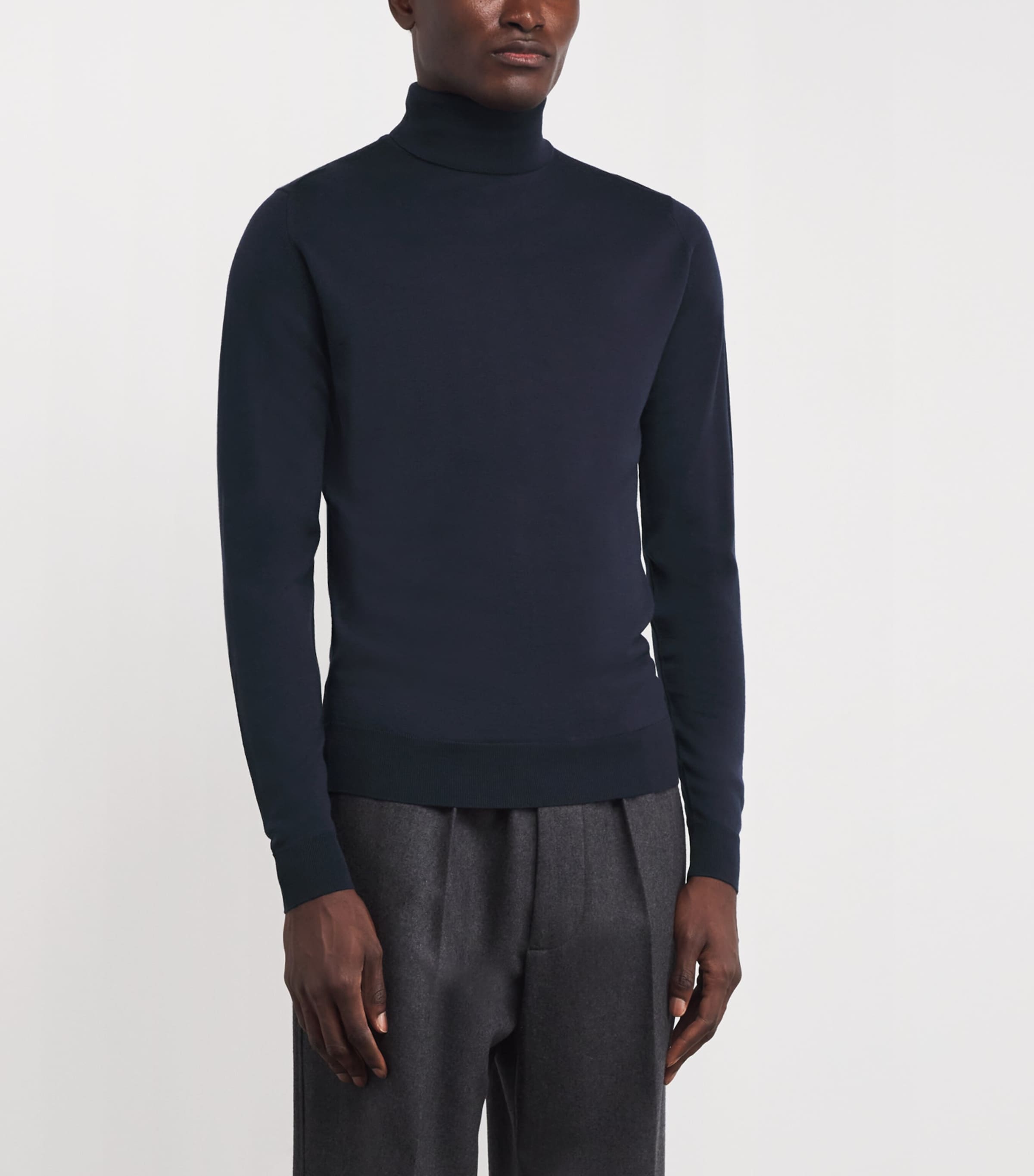 Merino Wool Cherwell Rollneck Sweater MIDNIGHT Image 3