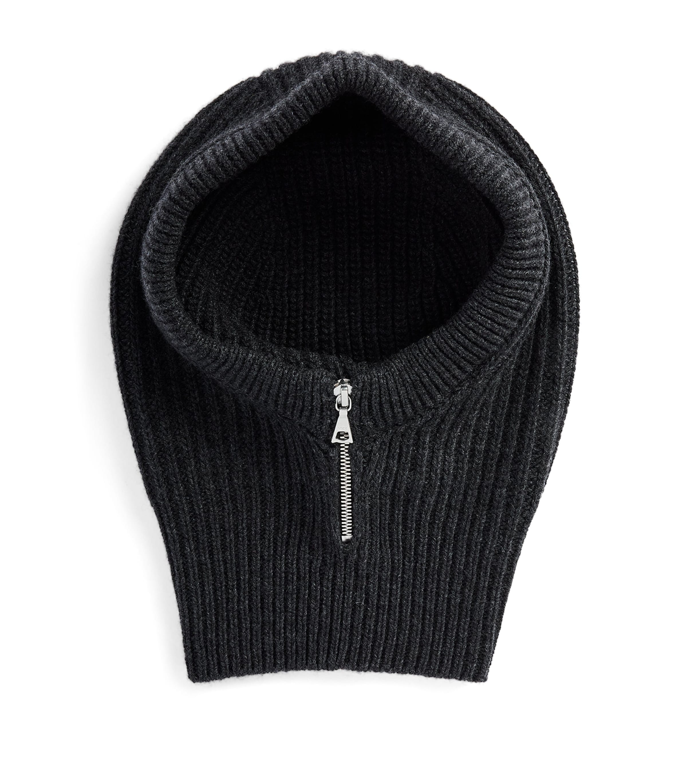 Johnstons Of Elgin Cashmere Ribbed Hood Charcoal Image 1