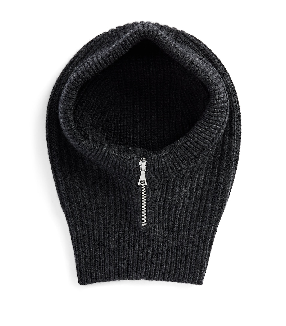 Johnstons Of Elgin Cashmere Ribbed Hood Charcoal Image 1
