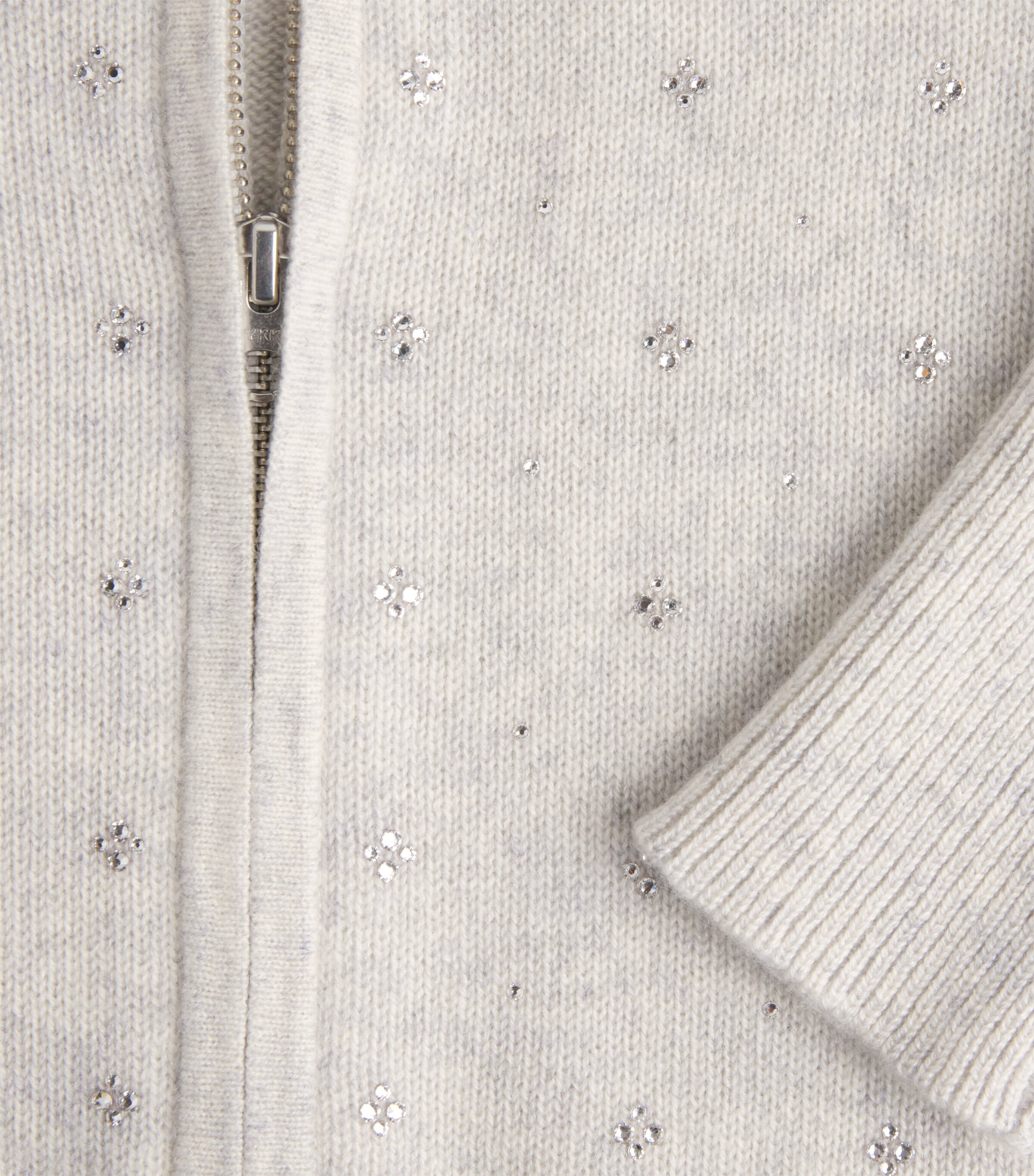 William Sharp Womens Cashmere Crystal-Embellished Bomber Jacket Silverhaze Crystal Image 6