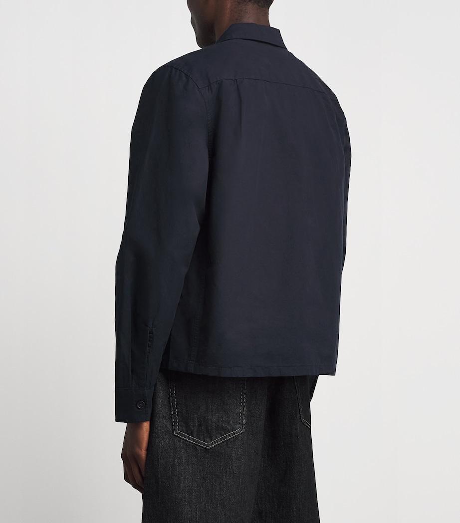 Fred Perry Mens Zip-Up Overshirt Navy Image 5