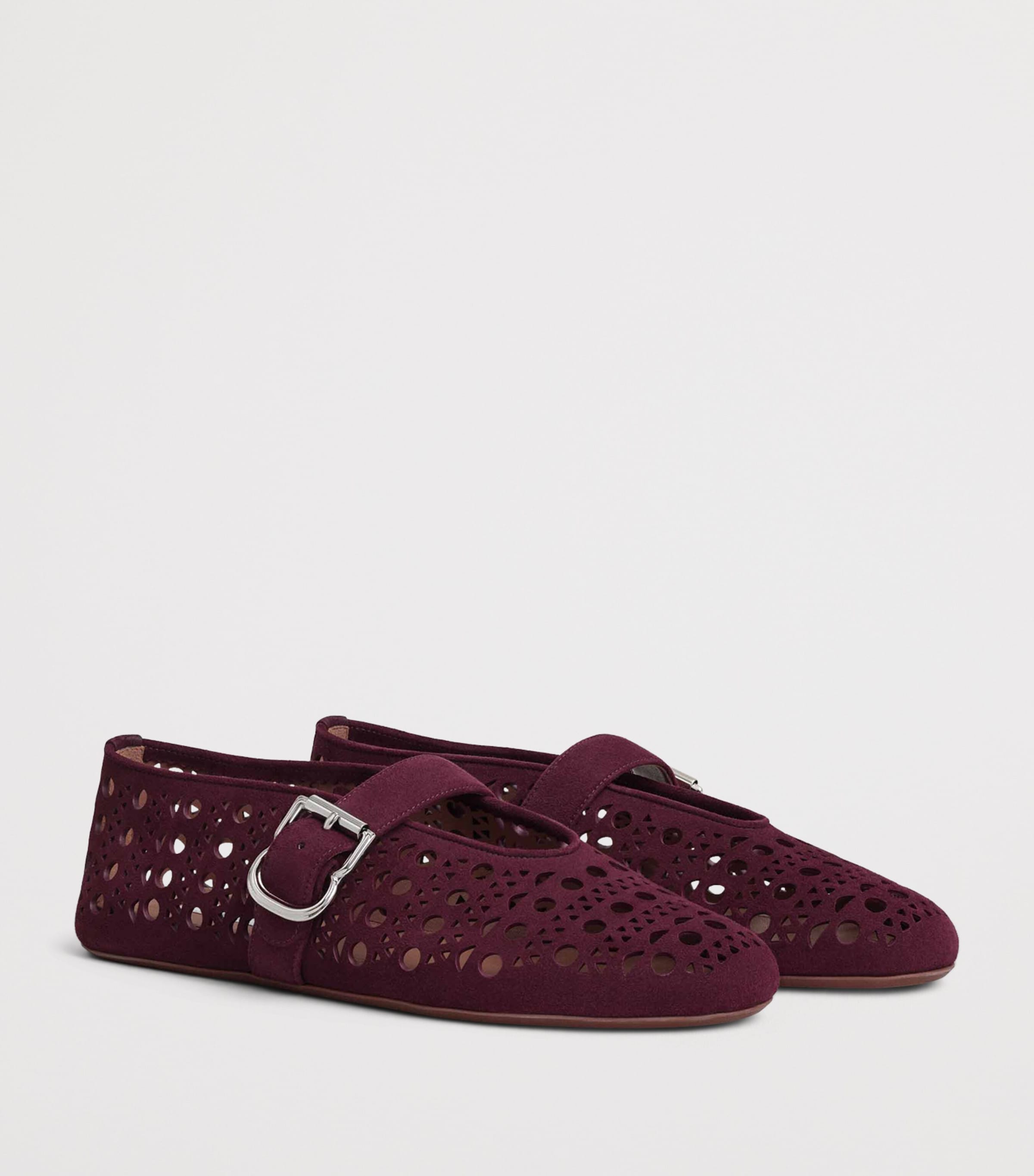 Suede Vienne Ballet Flats ROUGE GRENAT Image 2