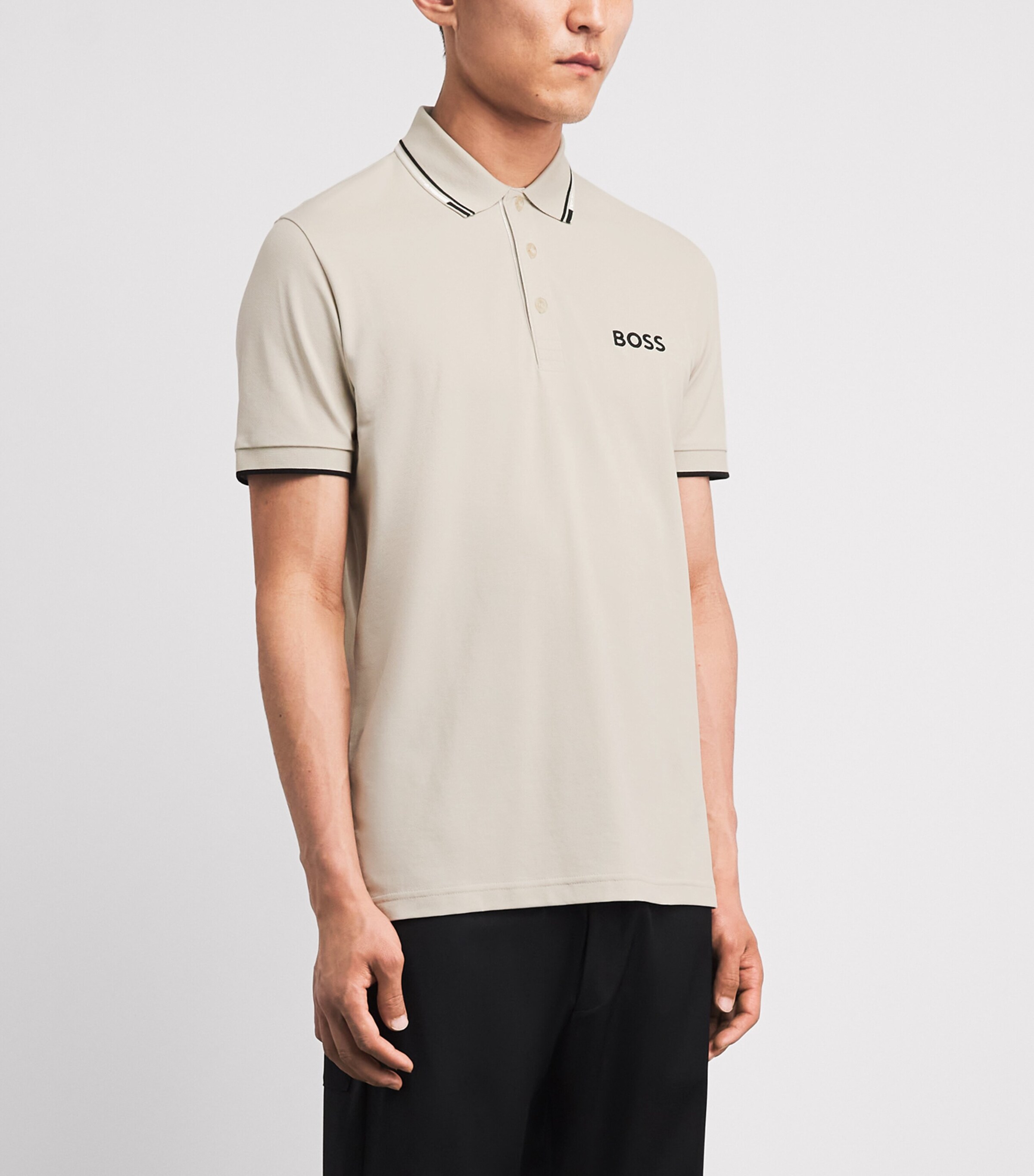 BOSS Mens Paddy Polo Shirt Light Beige Image 4
