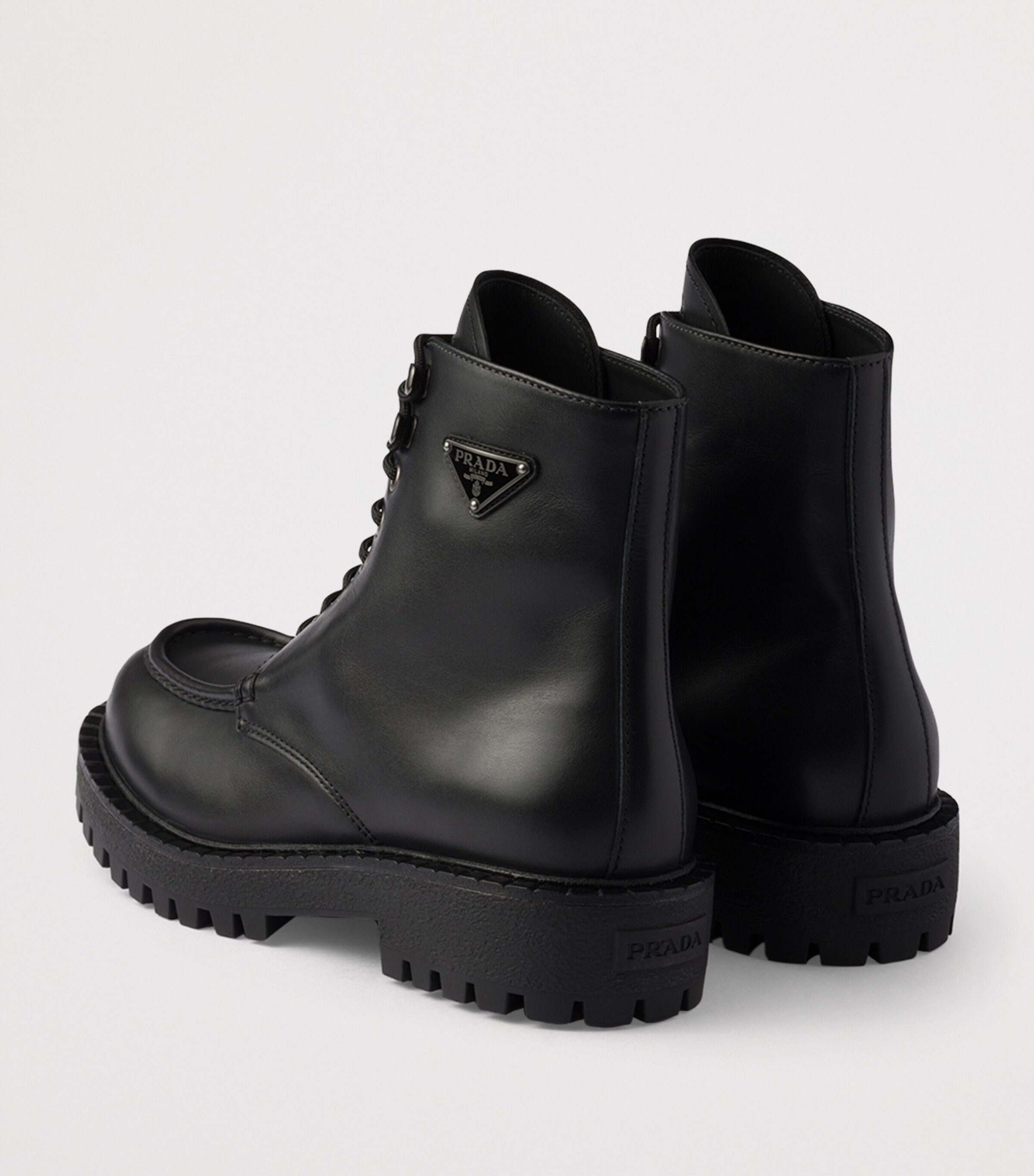 Leather Lace-Up Boots F0002 Image 4