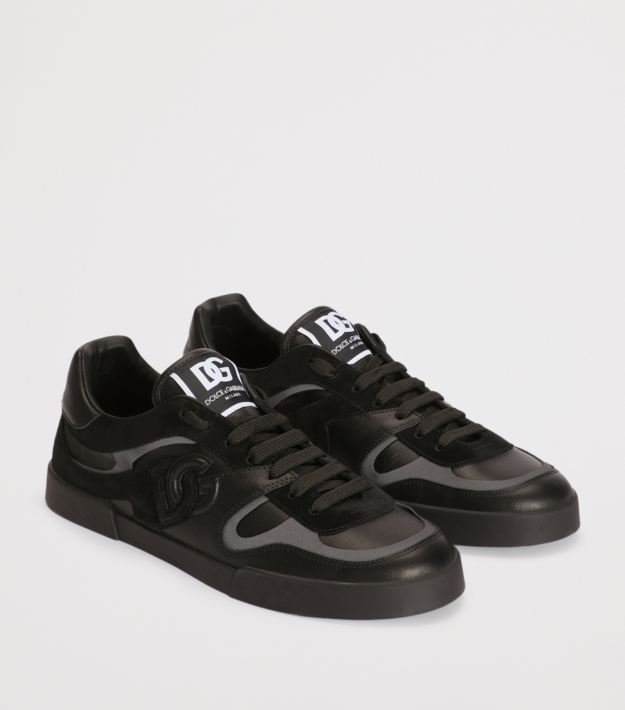 Dolce&Gabbana Leather-Panelled Logo Sneakers Black/black Image 2