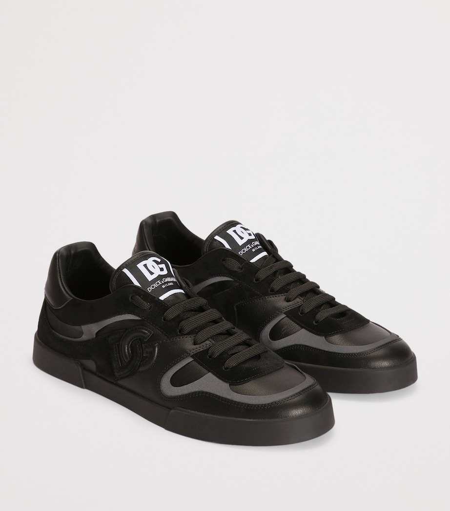 Dolce&Gabbana Leather-Panelled Logo Sneakers Black/black Image 2