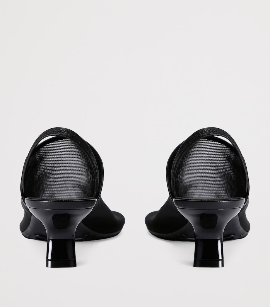 LOEWE Mesh Petal Slingback Pumps Black Image 2